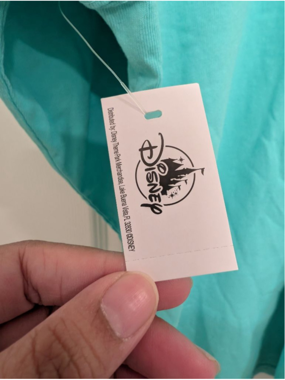 New Disneyland Spirit Jersey Aqua Long Sleeve Shirt Oversized XXL Mickey Minnie - Picture 3 of 7